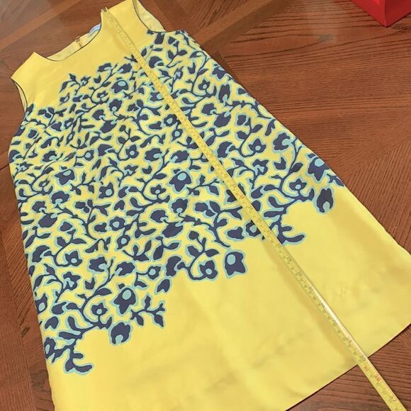 DRAPER James silk dress vine print piping detail goldtone zip lined women’s sz 2 - Picture 9 of 11